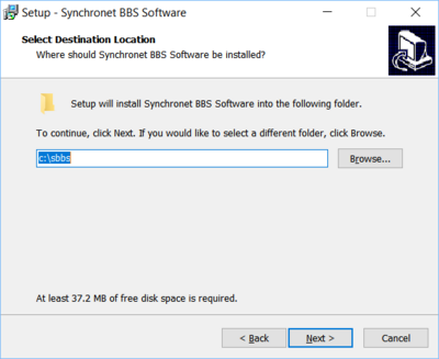 Synchronet for Windows install destination