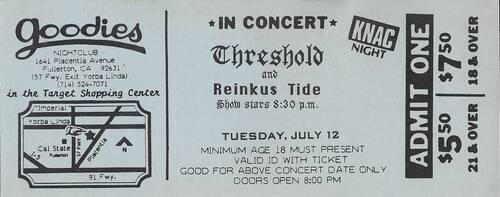 Ticket Stub for the Dresden (Threshold) final gig