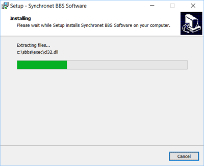 Synchronet for Windows install in process