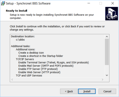 Synchronet for Windows install ready
