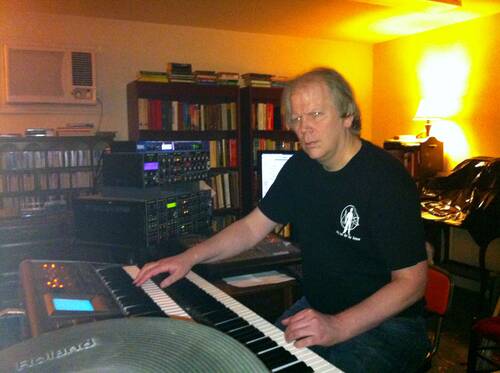 Steve in his music studio in Fresno, 2011